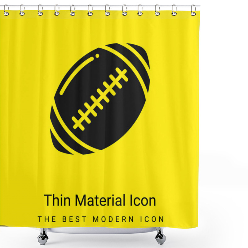 Personality  American Football Minimal Bright Yellow Material Icon Shower Curtains