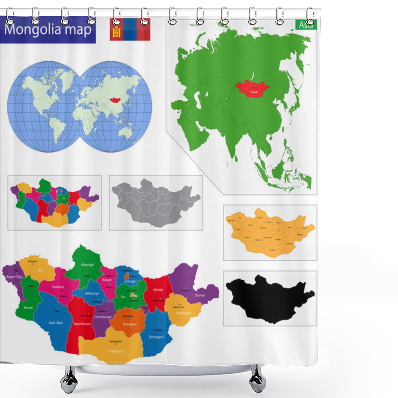 Personality  Mongolia Map Shower Curtains