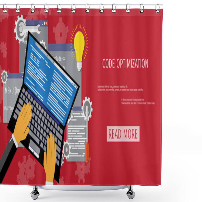 Personality  Vector Flat Concept Of Programming And Coding Shower Curtains