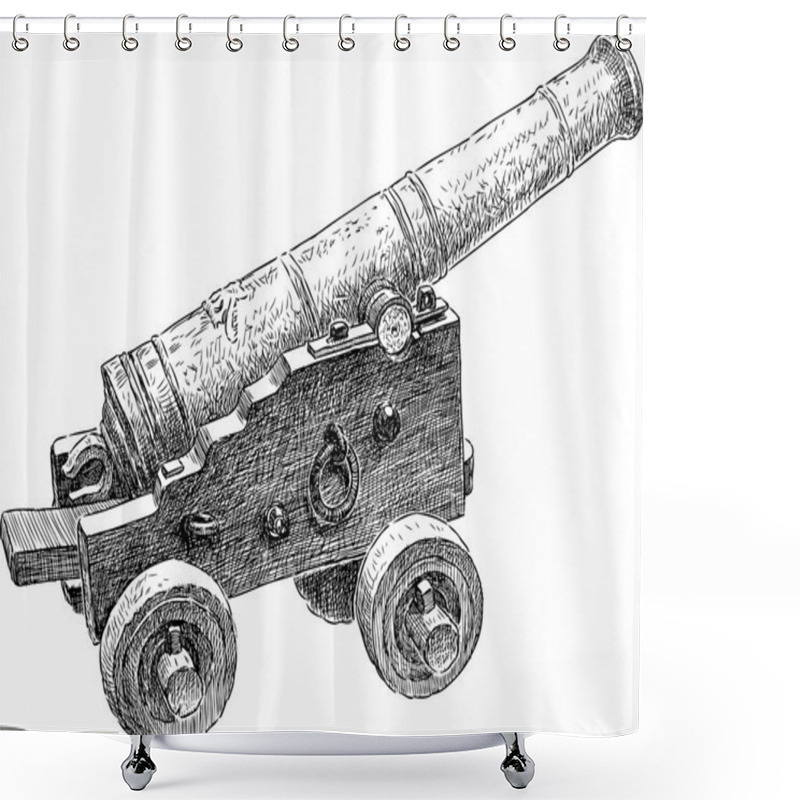 Personality  Ancient Artillery Gun Shower Curtains