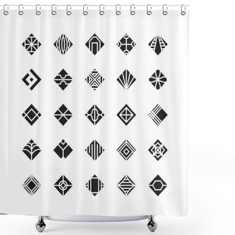 Personality  Diamond Shape , Geometric Vector Icon , Ornament Shower Curtains