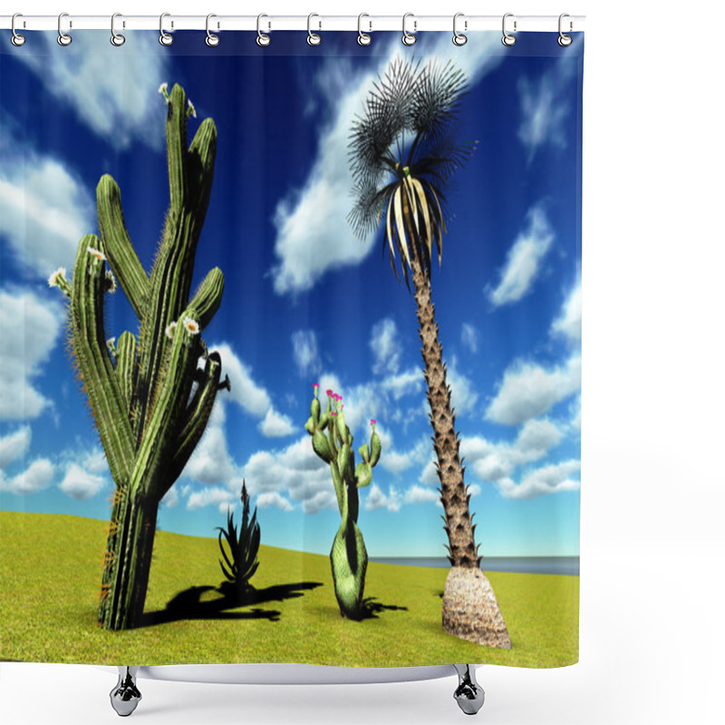 Personality  Saguaro Cactus Shower Curtains