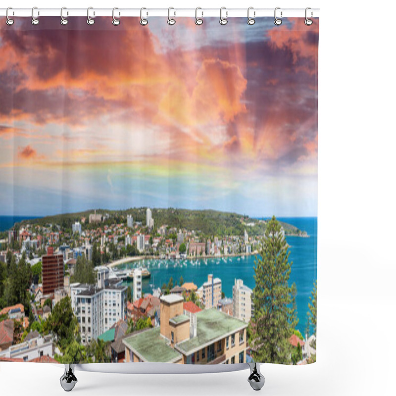 Personality  Sunset Over Manly Coastline, Sydney Shower Curtains