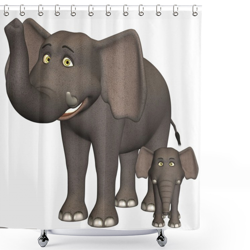 Personality  Toon Elephant Shower Curtains