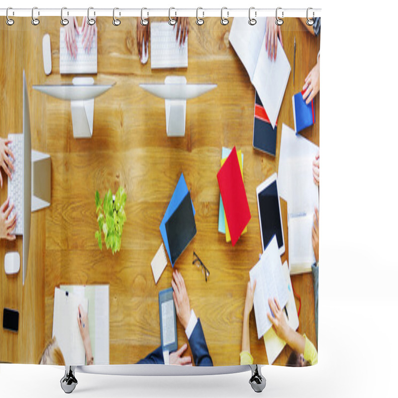 Personality  Group Of Various Occupations, People Meeting Concept Shower Curtains