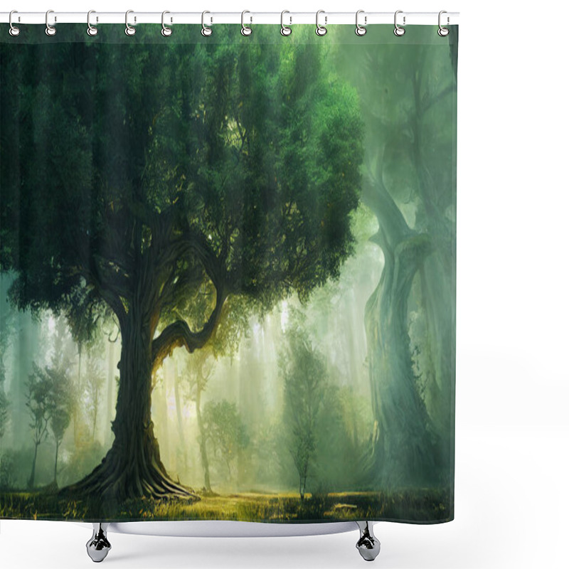 Personality  The Tree Of Life In A Fantasy Environment Shower Curtains