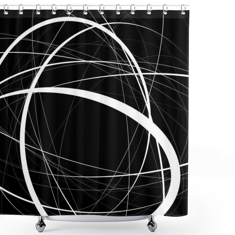 Personality  Geometric Abstract Lines Background Shower Curtains