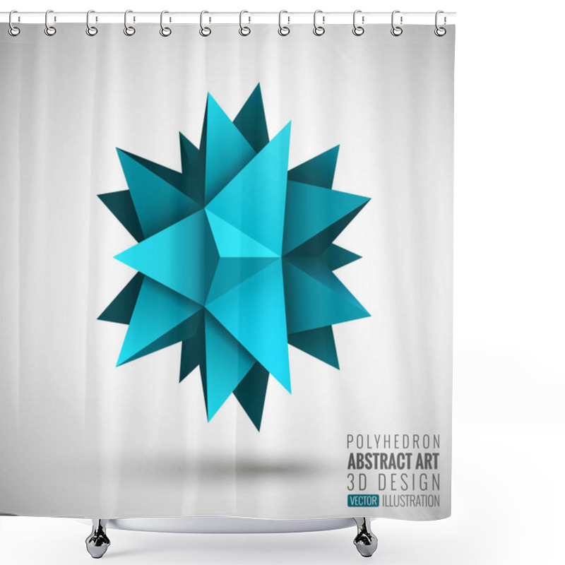 Personality  Abstract Explosion. Vector Polyhedron. Shower Curtains