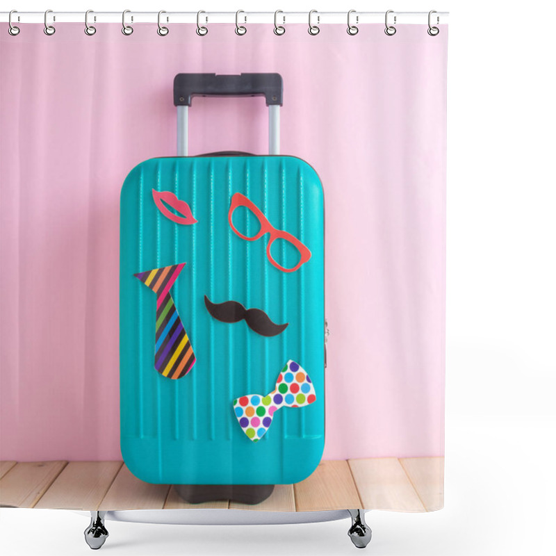 Personality  Hipster Luggage Travel Equipment Shower Curtains