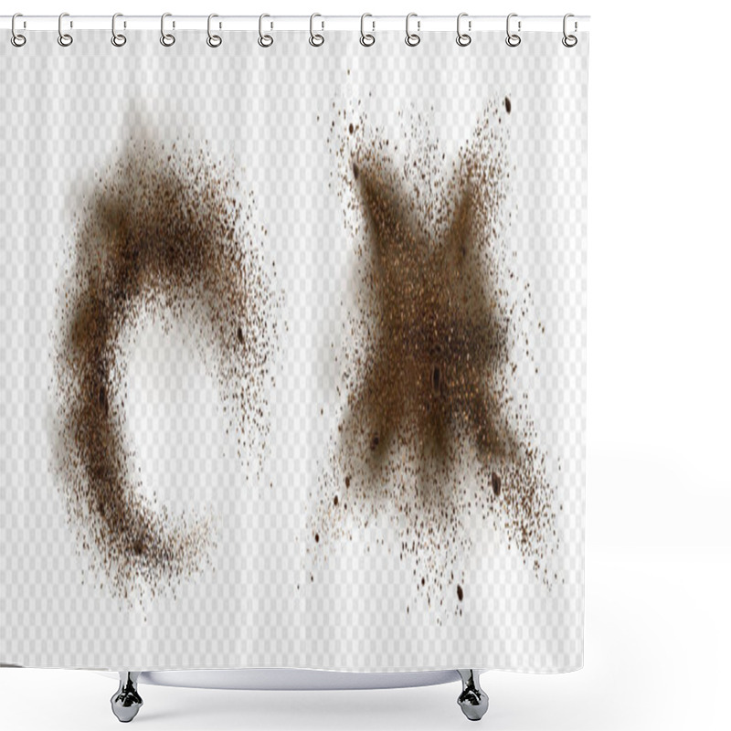 Personality  Explosion Of Coffee Bean And Powder Splash Shower Curtains