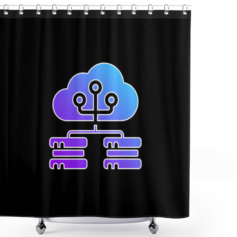 Personality  Big Data Blue Gradient Vector Icon Shower Curtains