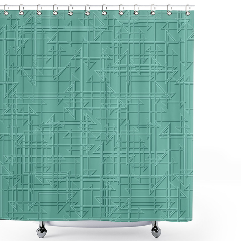 Personality  Elegant Teal Pattern 4 Shower Curtains