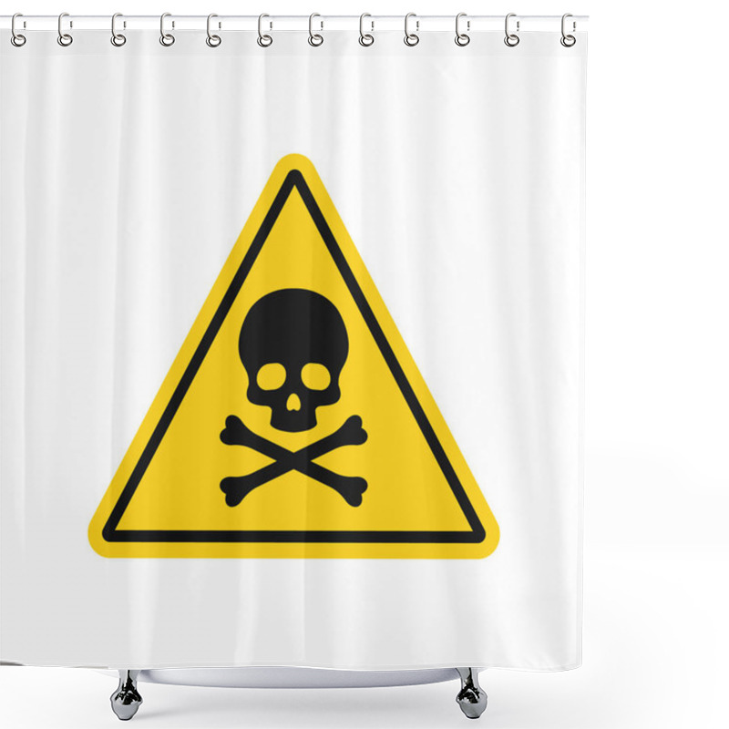 Personality  Vector Illstration Of Danger Sign With Skull. Flat Design. Isolated. Shower Curtains