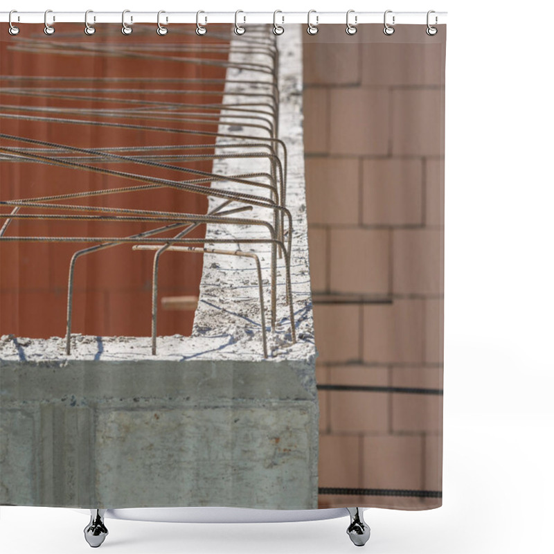 Personality  Detail Of A Reinforced Concrete Wall With Open Connection Steel Shower Curtains