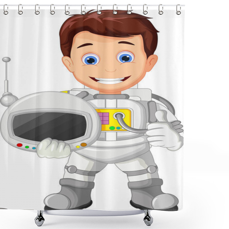 Personality  Funny Cartoon Astronaut Shower Curtains