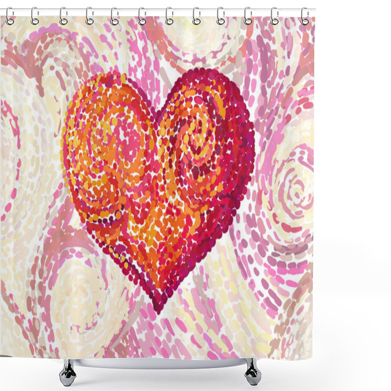 Personality  Van Gogh Heart. Vector Illustration Shower Curtains