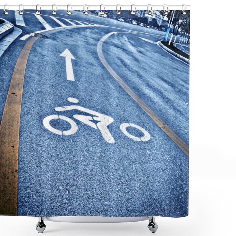 Personality  Bicycle Path Shower Curtains