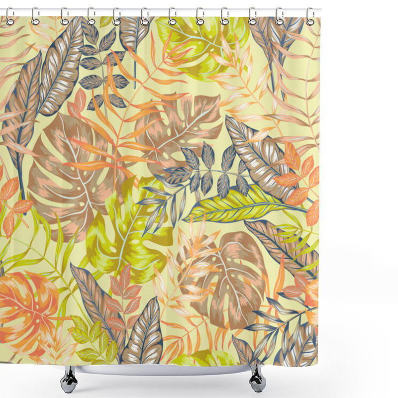 Personality  Seamless Vector Graphical Artistic Tropical Nature Jungle Pattern Shower Curtains