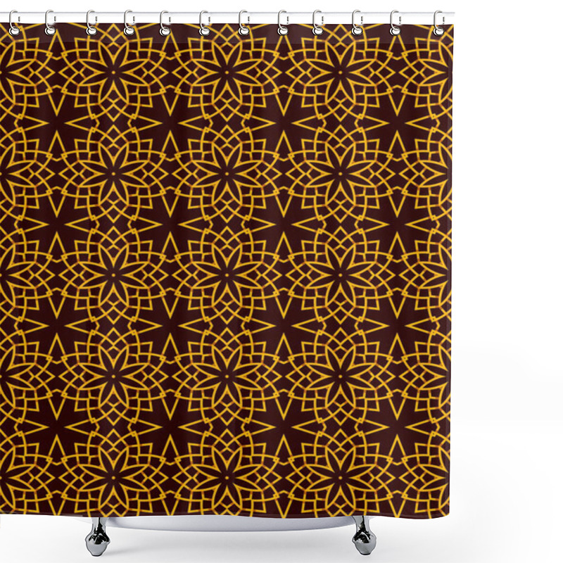 Personality  Seamless Pattern Of Black And Gold Tones Stock Illustration Shower Curtains