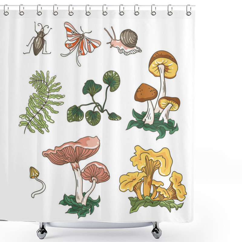 Personality  Seamless Pattern With Mushrooms Shower Curtains