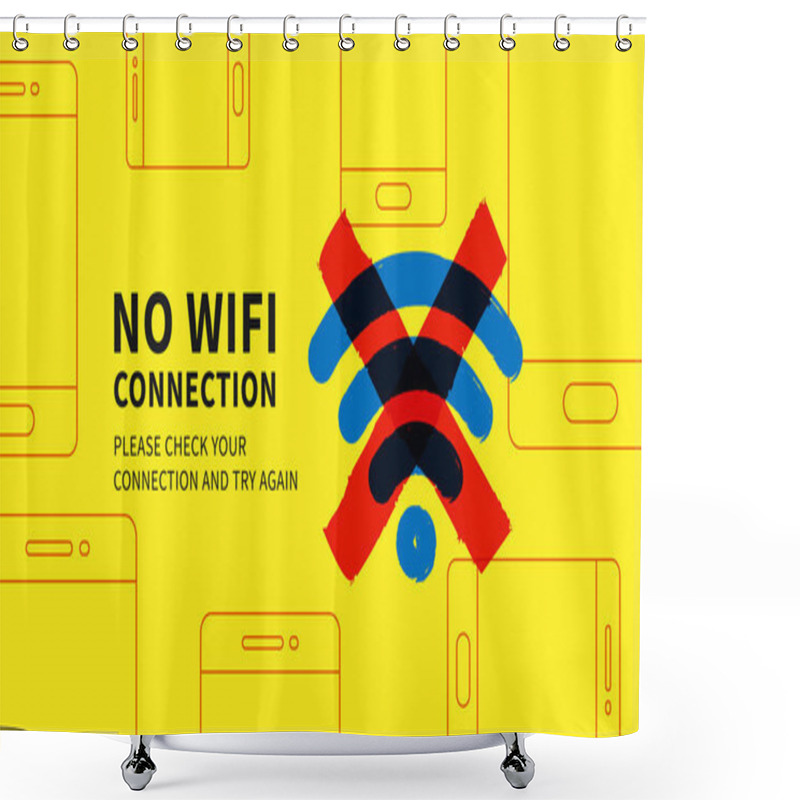 Personality  No Wifi Connection Page Vector Illustration Shower Curtains