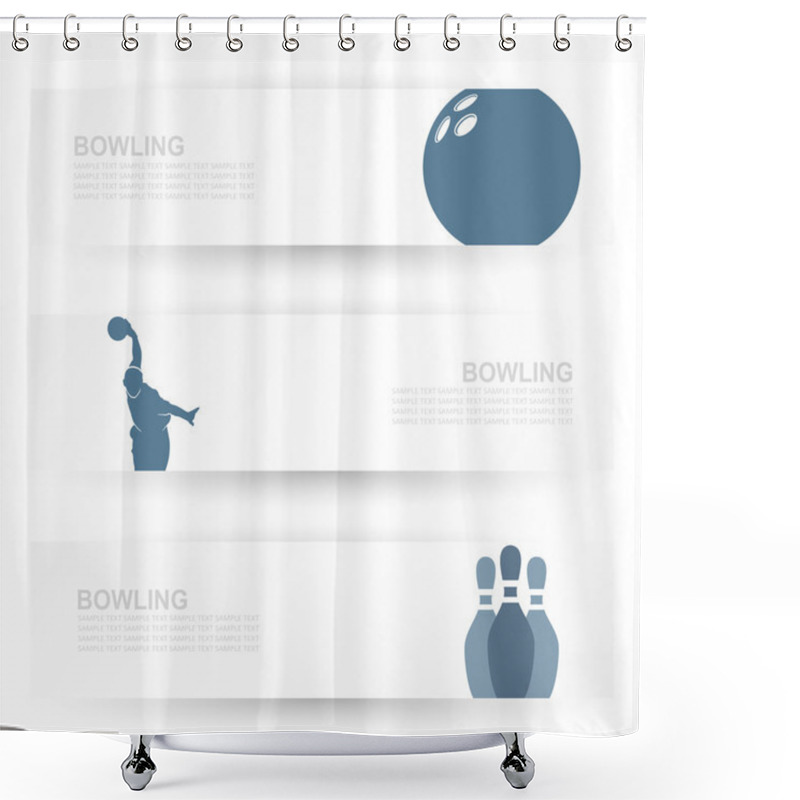 Personality  Bowling Headers Shower Curtains