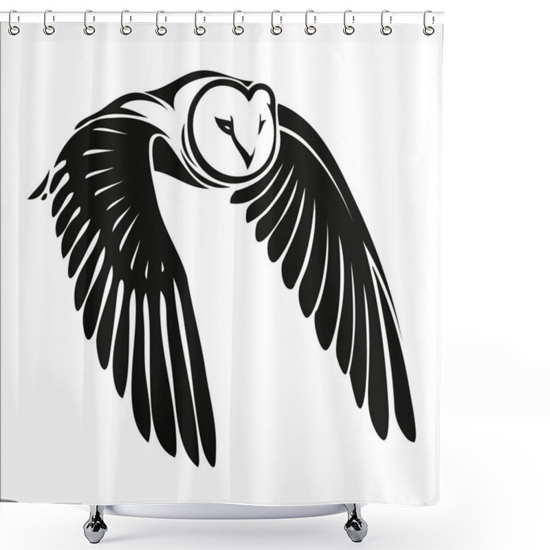 Personality  Owl In Flight Shower Curtains