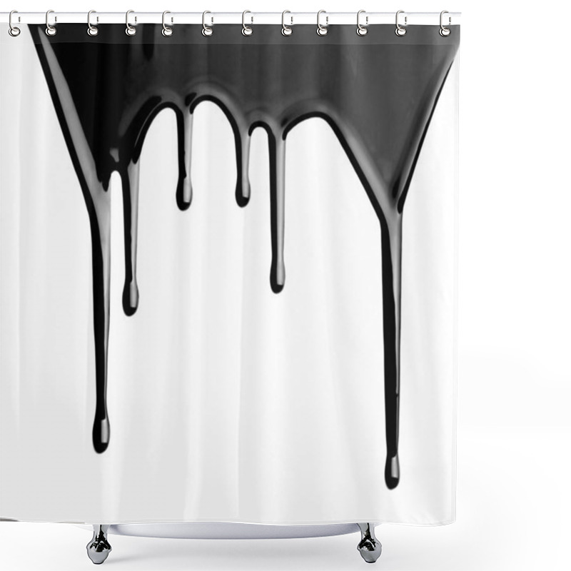 Personality  Close Up Of Paint Leaking Down White Background Shower Curtains