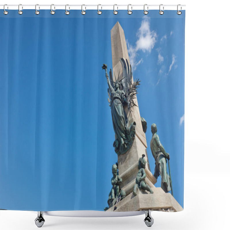 Personality  Beautiful Monument With Bronze Sculptures Shower Curtains