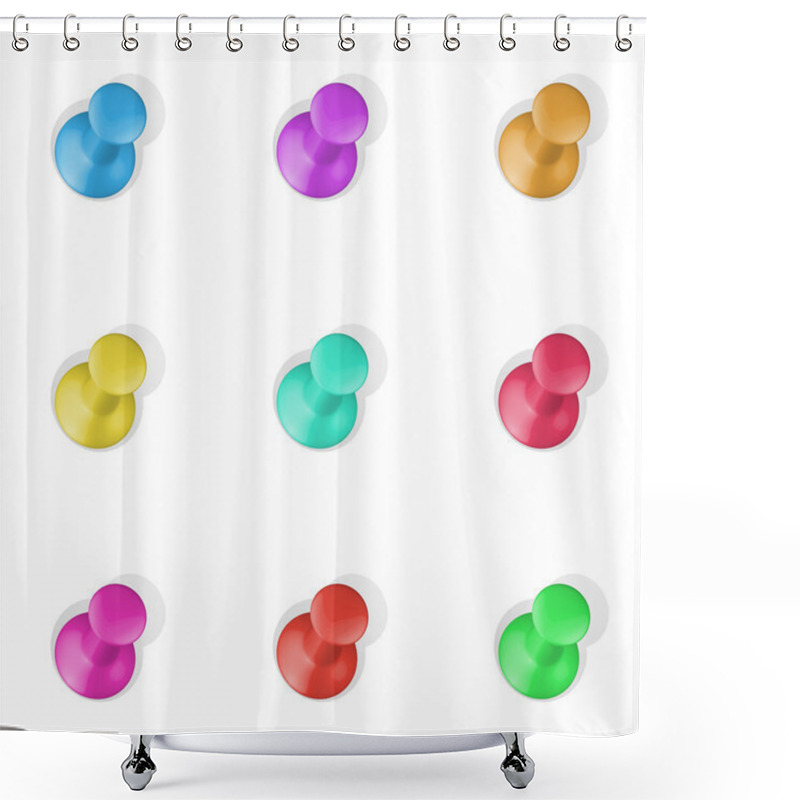 Personality  Push Pins Icon Set. Shower Curtains