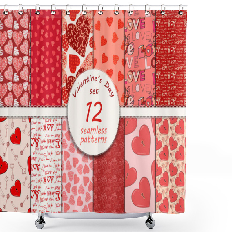 Personality  Valentines Day Seamless Pattern Shower Curtains