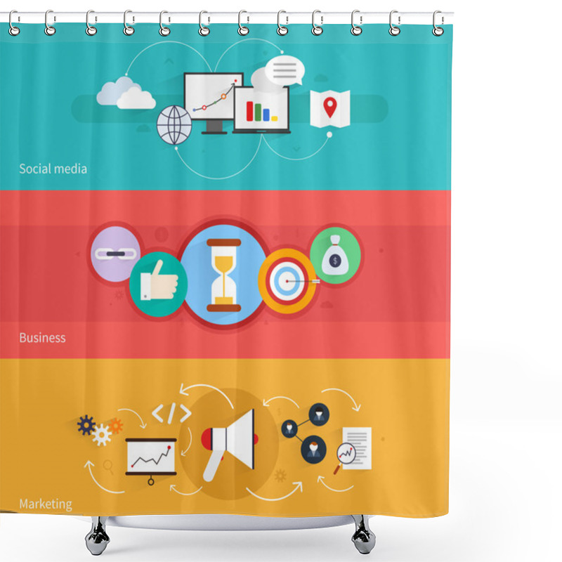 Personality  SEO Marketing Banner Shower Curtains