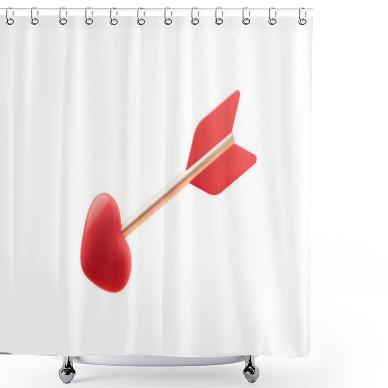 Personality  Love Heart Arrow With Valentine's Day Concept, 3d Rendering. Digital Drawing. Shower Curtains