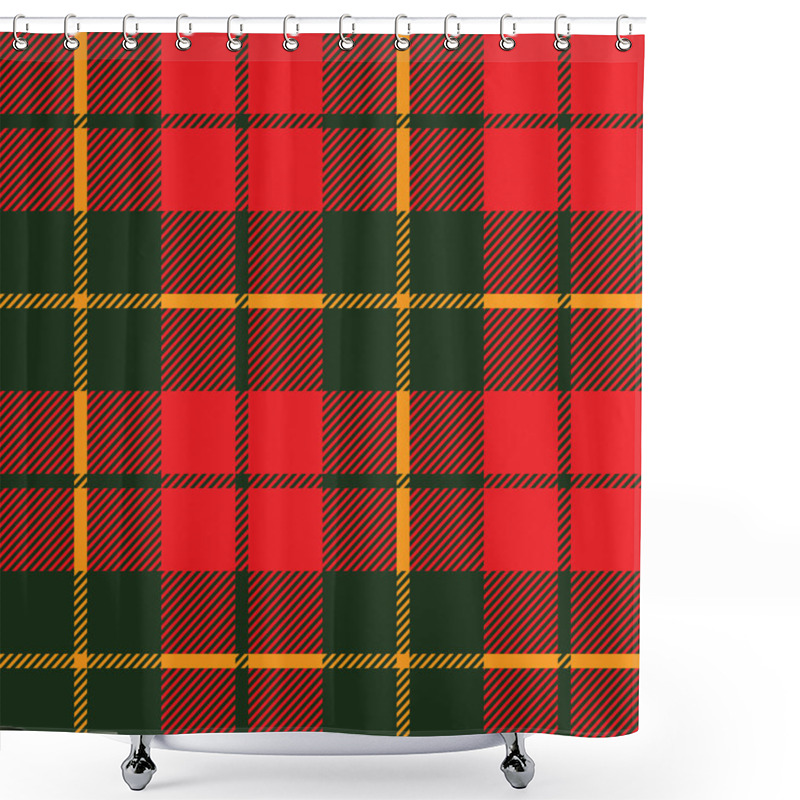 Personality  Tartan Fabric Texture In A Square Pattern Seamless Shower Curtains