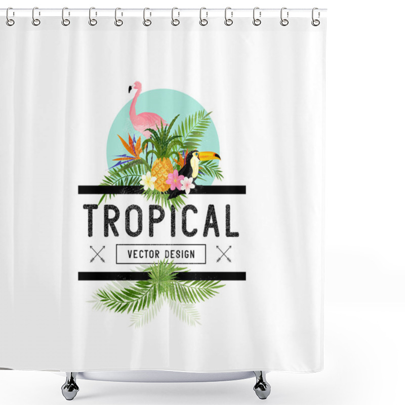 Personality  Tropical Design Elements Shower Curtains