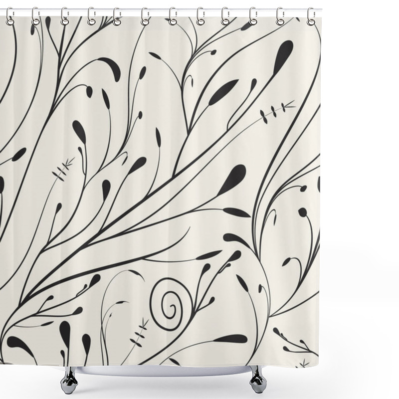 Personality  Delicate Floral Branches Ornamental Texture. Beautiful Seamless Pattern For Wallpaper Or Packaging. Elegant Background. Shower Curtains