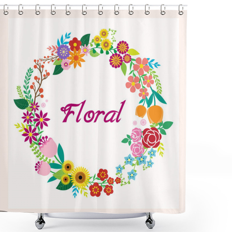 Personality  Greeting Card With Flowers Shower Curtains