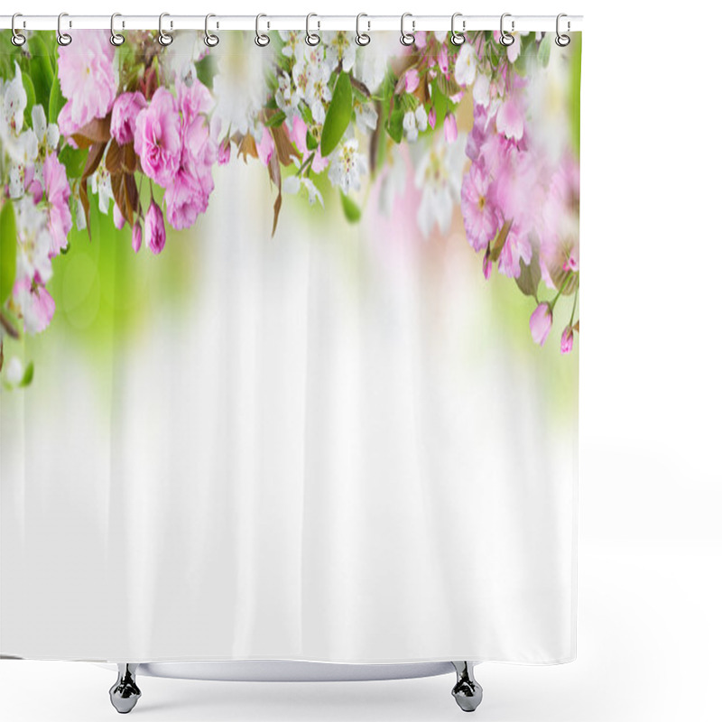 Personality  Beautiful Spring Blossoms Background Shower Curtains