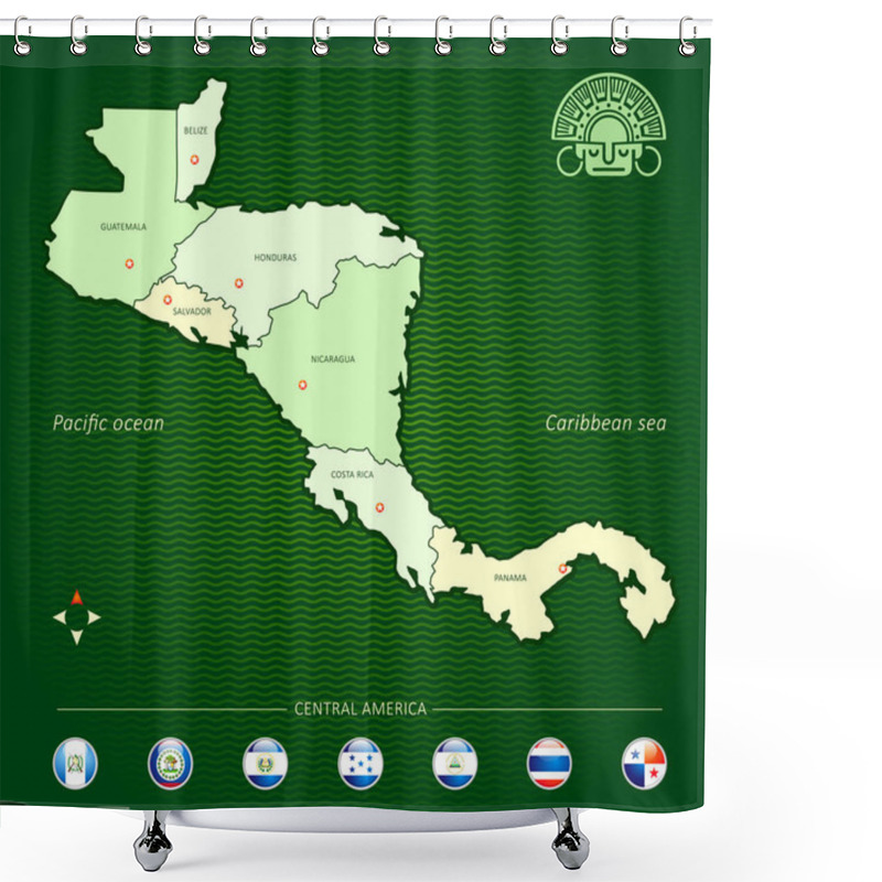 Personality   Simple Outline Map Of Central America Shower Curtains