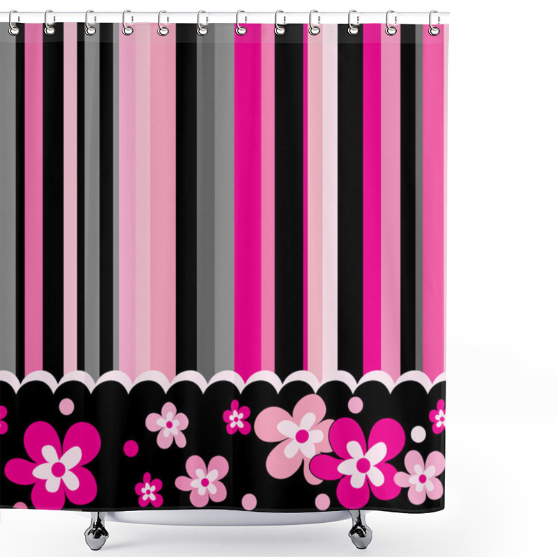 Personality  Floral Seamless Border Shower Curtains