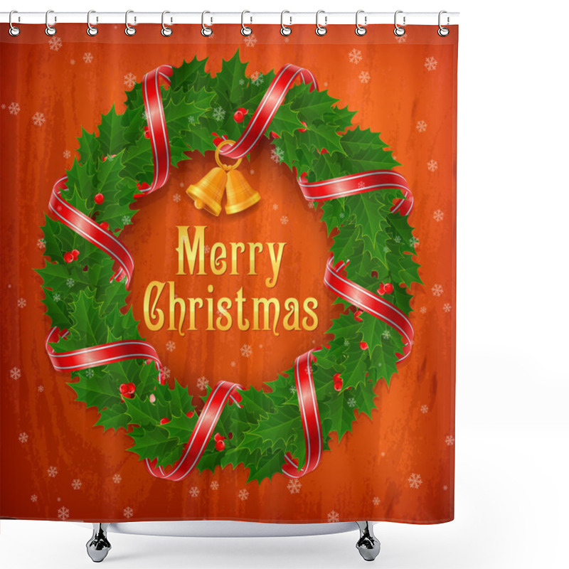 Personality  Christmas Wreath Shower Curtains