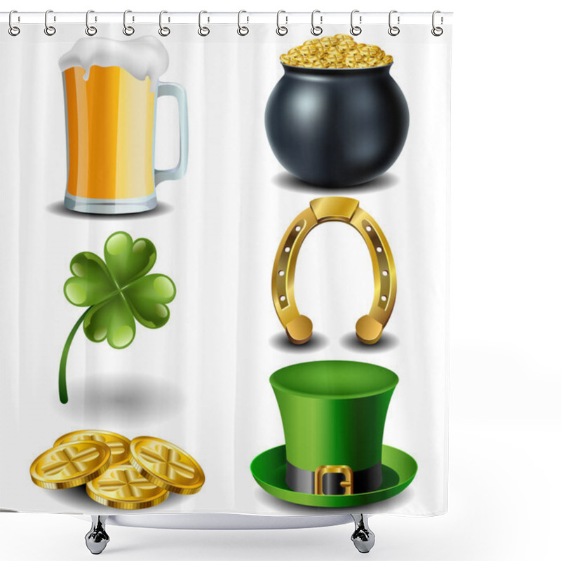 Personality  St Patricks Day Symbol Set Eps10 Shower Curtains