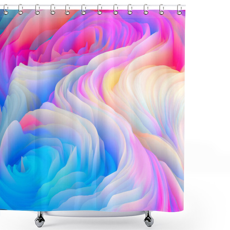 Personality  Color Storm Series. 3D Rendering Of Abstract Saturated Foam To Serve As Wallpaper Or Background On The Subject Of Art And Design Shower Curtains