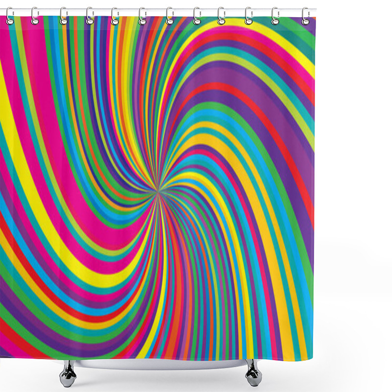 Personality  Swirling Radial Background Helix Rotation Rays Helix Pattern Sun Light Beams Shower Curtains