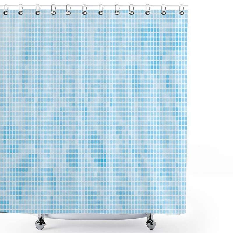 Personality  Blue Abstract Mosaic Background Shower Curtains