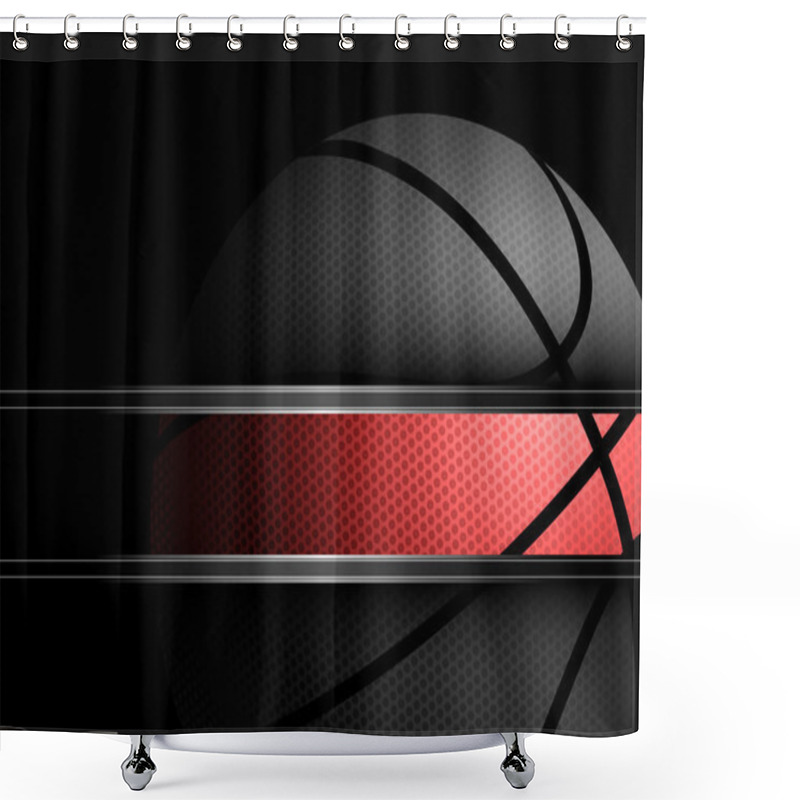 Personality  Basketball On Black Background Shower Curtains