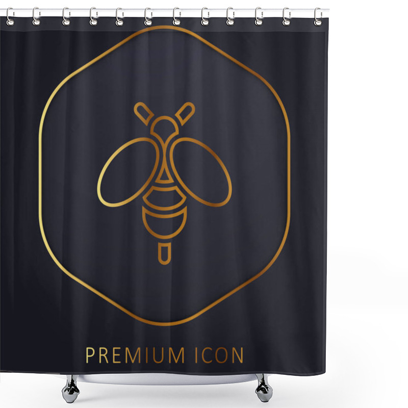 Personality  Bee Golden Line Premium Logo Or Icon Shower Curtains