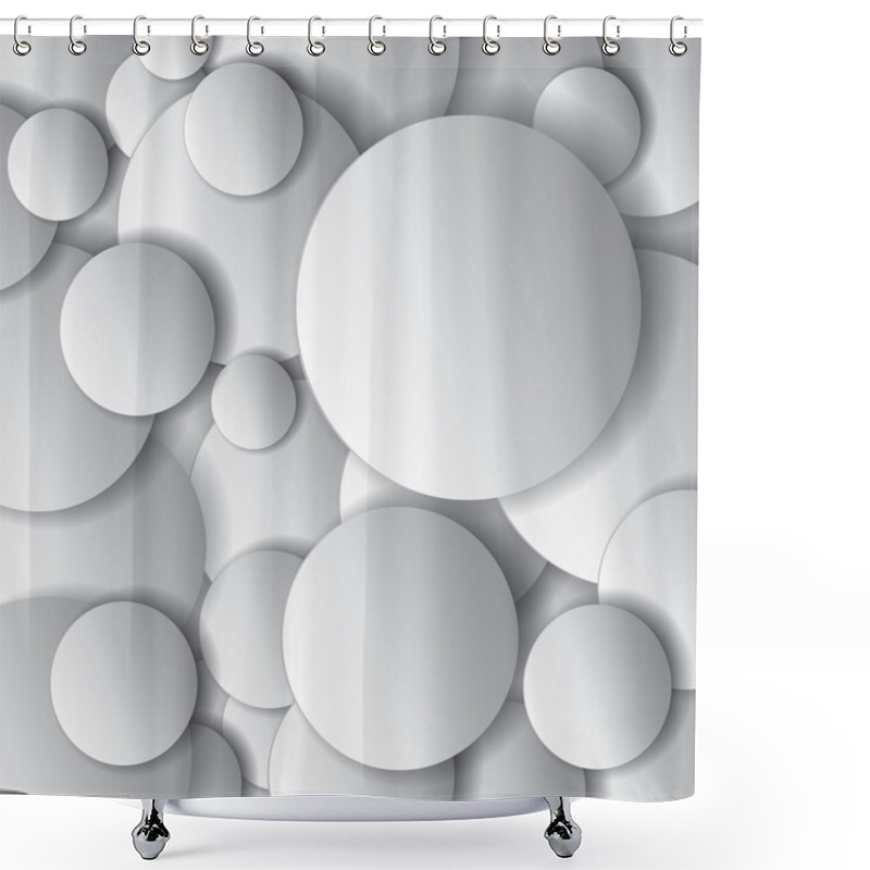 Personality  Vector Circles, Minimal Objects, Abstract Vector Design Composition Shower Curtains