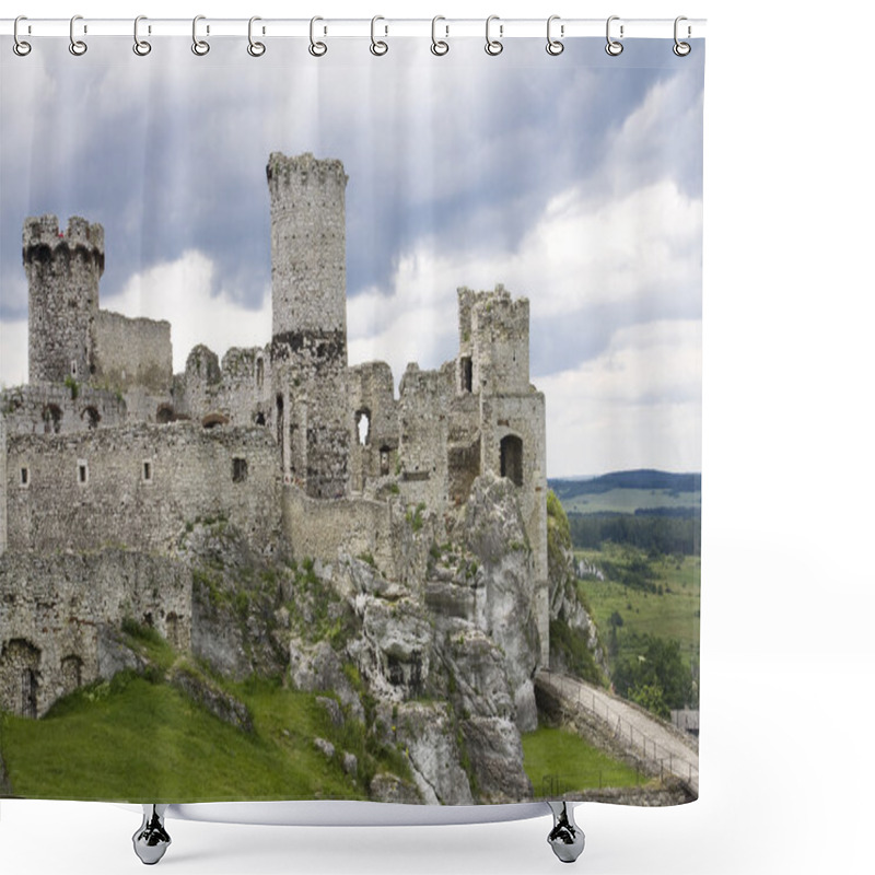 Personality  Old Castle Ruins In Poland In Europe Shower Curtains