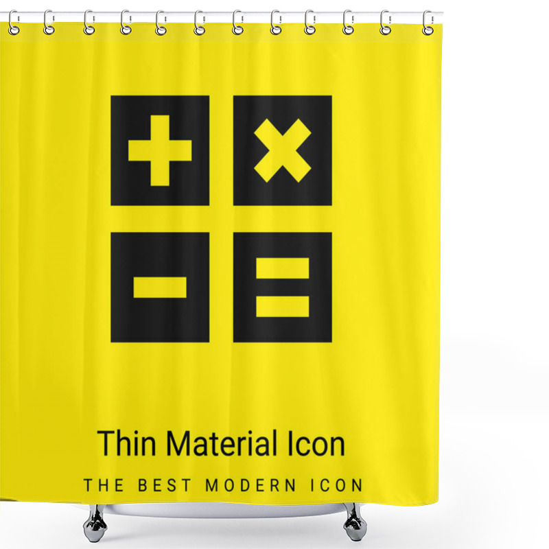 Personality  Add Minimal Bright Yellow Material Icon Shower Curtains